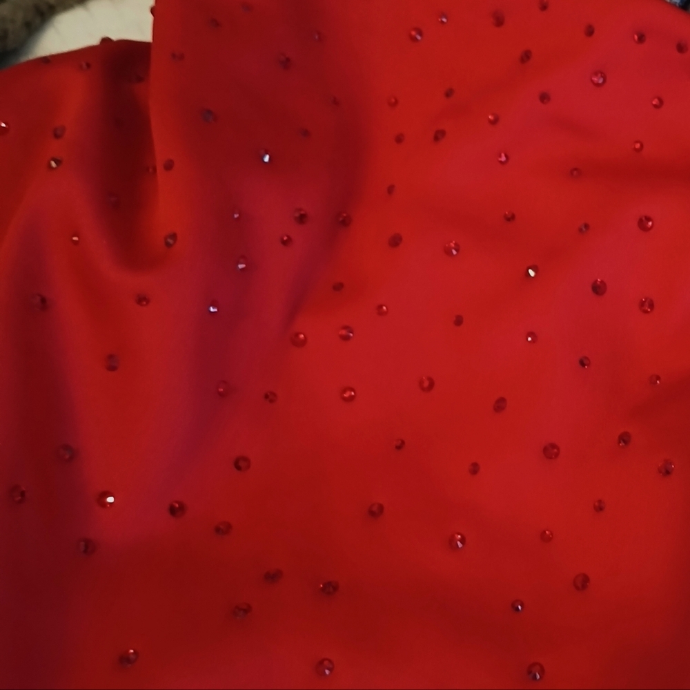 Karl Lagerfeld Red Evening Dress Maxi Jeweled Formal Size 2 Christmas Dance - Picture 8 of 11